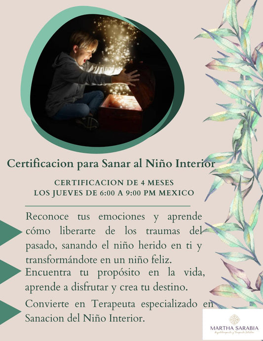 Certificacion Para Sanar Al Nino Interior - Pago Mensual de $150dlrs.